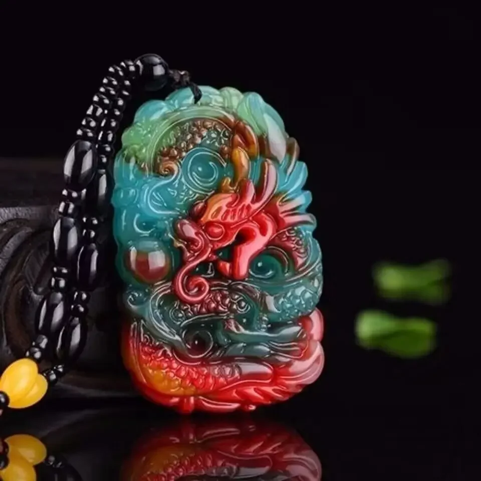 Véritable Jade Dragon pendentif collier pendentifs pierres précieuses charme cadeau pierre mode luxe amulettes bijoux naturel hommes coloré Véritable Jade Dragon pendentif collier pendentifs pierres précieuses charme cadeau pierre mode luxe amulettes bijoux naturel hommes coloré