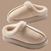 Pantoufles d&rsquo;hiver antidérapantes pour femmes, chaussures d&rsquo;intérieur, pantoufles chaudes en coton doublées de polaire en peluche avec semelle souple pour le confort de la maison