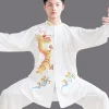 uniforme de chapelle tai brodé tête de dragon, tenue d'entraînement de la chapelle ba duan jin tai pour femmes et hommes et costume de performance de kung fu