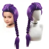 Tresses violettes pour filles, Extensions de cheveux longs Rumi, perruque de Cosplay pour fête sur scène, Costume d&rsquo;halloween pour enfants