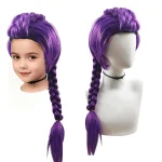 Tresses violettes pour filles, Extensions de cheveux longs Rumi, perruque de Cosplay pour fête sur scène, Costume d’halloween pour enfants Tresses violettes pour filles, Extensions de cheveux longs Rumi, perruque de Cosplay pour fête sur scène, Costume d’halloween pour enfants