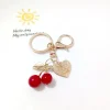 pendentif cerise couleur or k, version coréenne, accessoires en alliage, couvre chef fait à la main, porte clés en forme d'amour