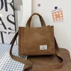 sac fourre tout à bandoulière en velours côtelé, sac à bandoulière carré pour femmes, sac fourre tout décontracté, sac à bandoulière, sac organisateur de voyage