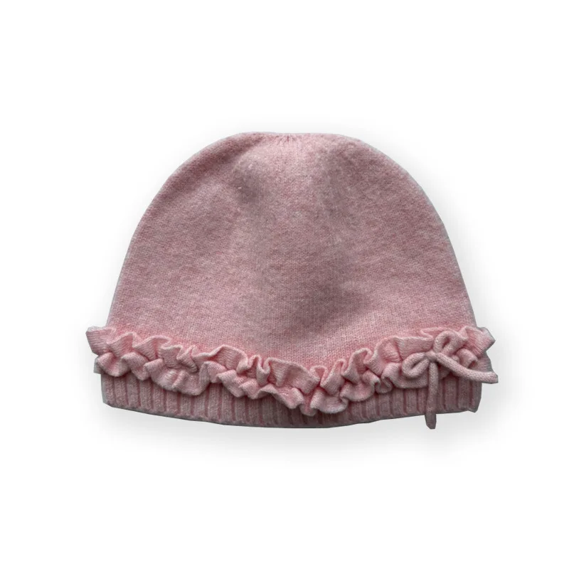 pull japonais en dentelle avec nœud pour femme, chapeaux tricotés, y2k, automne et hiver, protection des oreilles chaude pour l'extérieur, bonnet tête de mort pull japonais en dentelle avec nœud pour femme, chapeaux tricotés, y2k, automne et hiver, protection des oreilles chaude pour l'extérieur, bonnet tête de mort