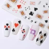 japonais intéressant adhésif décalcomanies bricolage décoration d'ongle manucure poker nail art autocollant cartes à jouer conception