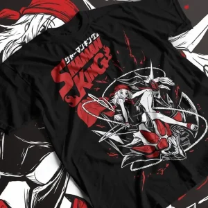 T-shirt japonais anime Shaman King, YChaînes Asakura T-shirt japonais anime Shaman King, YChaînes Asakura