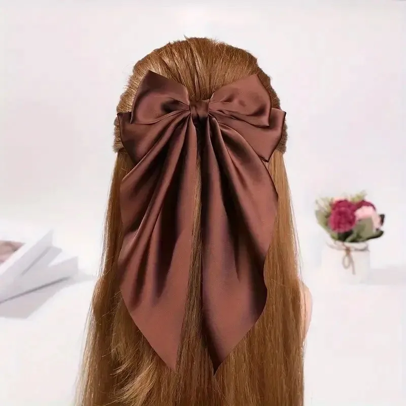 pinces à cheveux en satin avec nœud papillon pour femmes et filles, barrettes élégantes, ruban surdimensionné, épingle à cheveux nœud papillon, pinces à ressort, queue de cheval, accessoires pour cheveux pinces à cheveux en satin avec nœud papillon pour femmes et filles, barrettes élégantes, ruban surdimensionné, épingle à cheveux nœud papillon, pinces à ressort, queue de cheval, accessoires pour cheveux