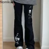 Pantalon japonais Y2k pour femmes, Streetwear, imprimé tête de mort, noir, taille élastique, décontracté, à la mode, nouveau bas, 2025 Pantalon japonais Y2k pour femmes, Streetwear, imprimé tête de mort, noir, taille élastique, décontracté, à la mode, nouveau bas, 2025