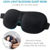 masque de sommeil profilé 3d, masque pour les yeux bloquant la lumière, matériau ultra doux et respectueux de la peau, couverture oculaire respirante pour le repos, les voyages, le yoga, 100%