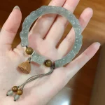 Style chinois Imitation Jade bambou perle Bracelet pendentif charme bijoux femmes Antique ethnique Bracelet Lotus perlé Bracelet cadeau Style chinois Imitation Jade bambou perle Bracelet pendentif charme bijoux femmes Antique ethnique Bracelet Lotus perlé Bracelet cadeau
