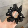 chouchous en caoutchouc pour cheveux coréens élégants pour femmes, look haut, nœud noir, marron, accessoires pour cheveux plissés, couvre chef, cordes pour cravate