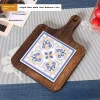 restaurant japonais rétro poignée de carrelage en bois massif pot pad en bois anti brûlure plaque pad ménage casserole isolation bois pad