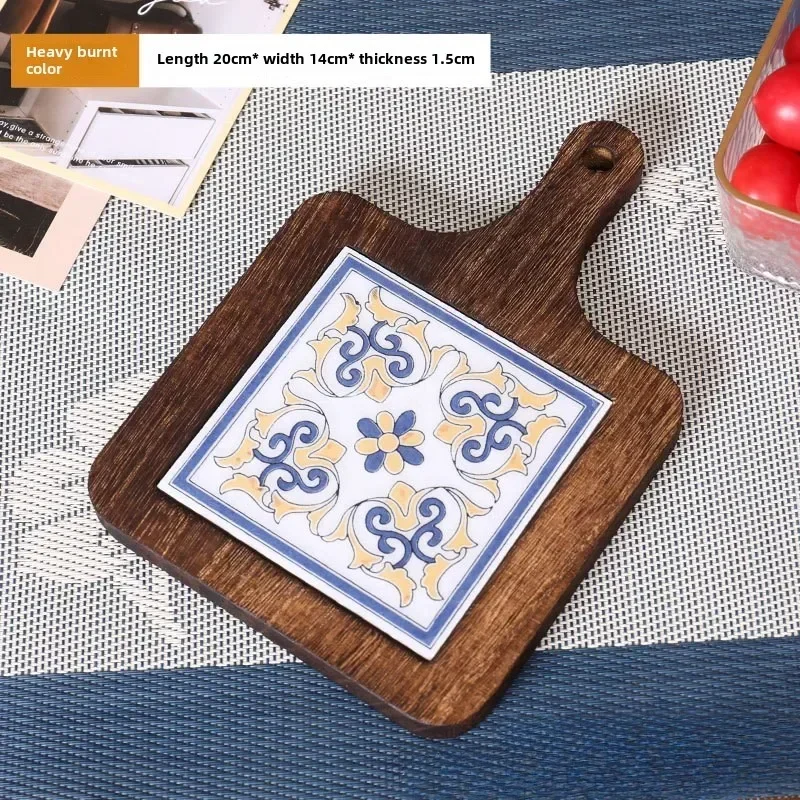 restaurant japonais rétro poignée de carrelage en bois massif pot pad en bois anti brûlure plaque pad ménage casserole isolation bois pad restaurant japonais rétro poignée de carrelage en bois massif pot pad en bois anti brûlure plaque pad ménage casserole isolation bois pad