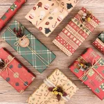 Papier d’emballage Kfrat de Noël, décoration de mariage verte, cadeau rond Artware, papier d’emballage Kraft, décorations de vélin, réveillon du Nouvel An Papier d’emballage Kfrat de Noël, décoration de mariage verte, cadeau rond Artware, papier d’emballage Kraft, décorations de vélin, réveillon du Nouvel An
