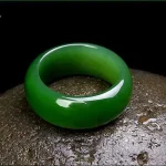 Bague en Jade Hetian vert naturel, amulette en jadéite chinoise, bijoux de charme à la mode, artisanat sculpté à la main, cadeaux pour femmes et hommes