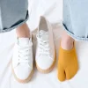couple tabi chaussettes deux doigts coton peigné bateau chaussettes solide respirant deux orteils antidérapant invisible coupe basse chaussettes pour femmes hommes