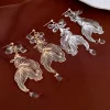koi carpe pendentif poisson rouge boucles d'oreilles accessoires oreille bijoux poisson rouge eardrop creux goutte d'eau métal boucles d'oreilles cadeaux