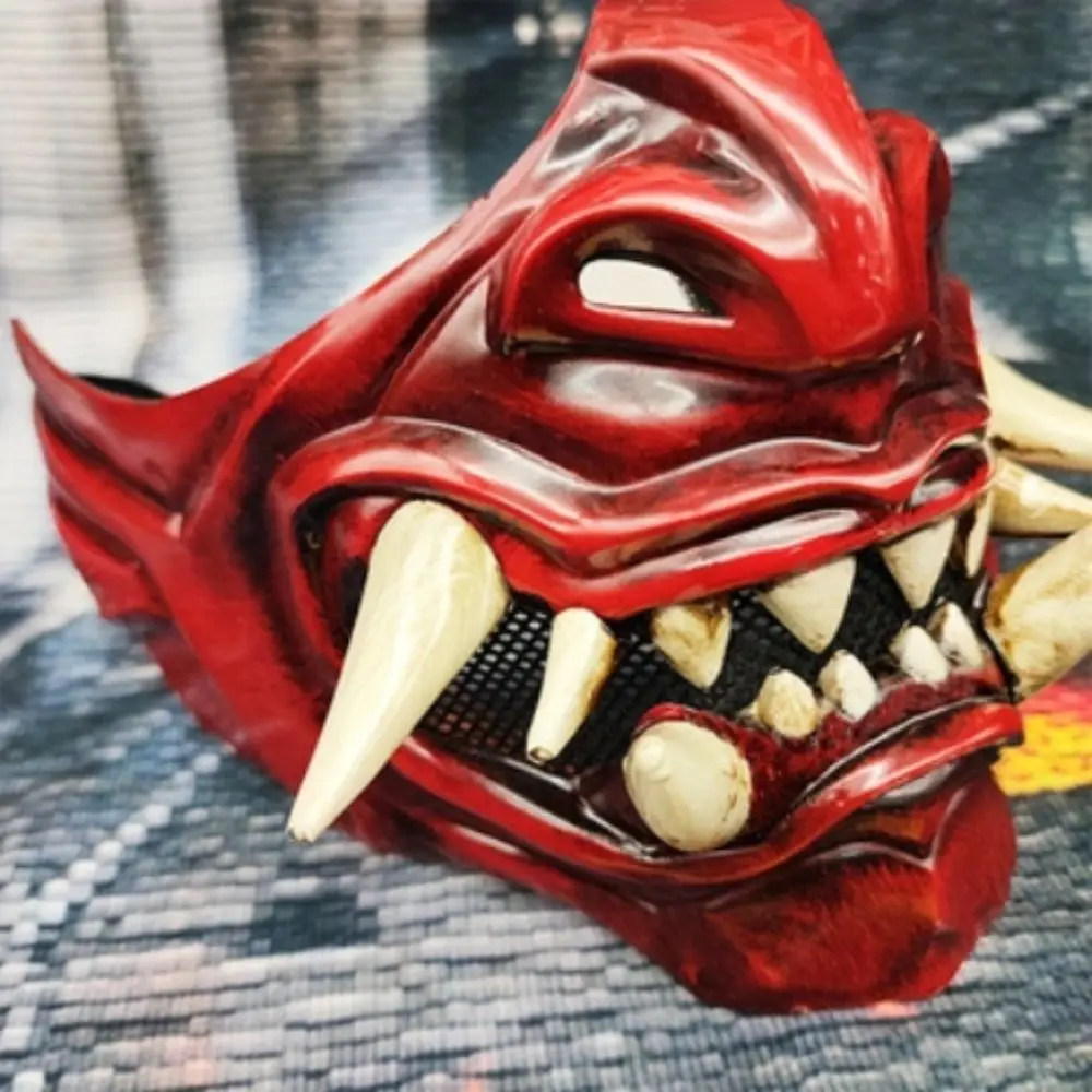 demi visage cosplay rouge prajna masque effrayant habiller samouraï cosplay masque mascarade 3d japonais masque jouet halloween demi visage cosplay rouge prajna masque effrayant habiller samouraï cosplay masque mascarade 3d japonais masque jouet halloween