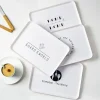 plateau de petit déjeuner, thé, pain, dessert, plateau de collation, plateau de rangement, accessoire carré, vaisselle, plateau isolé en plastique, 1 pièces