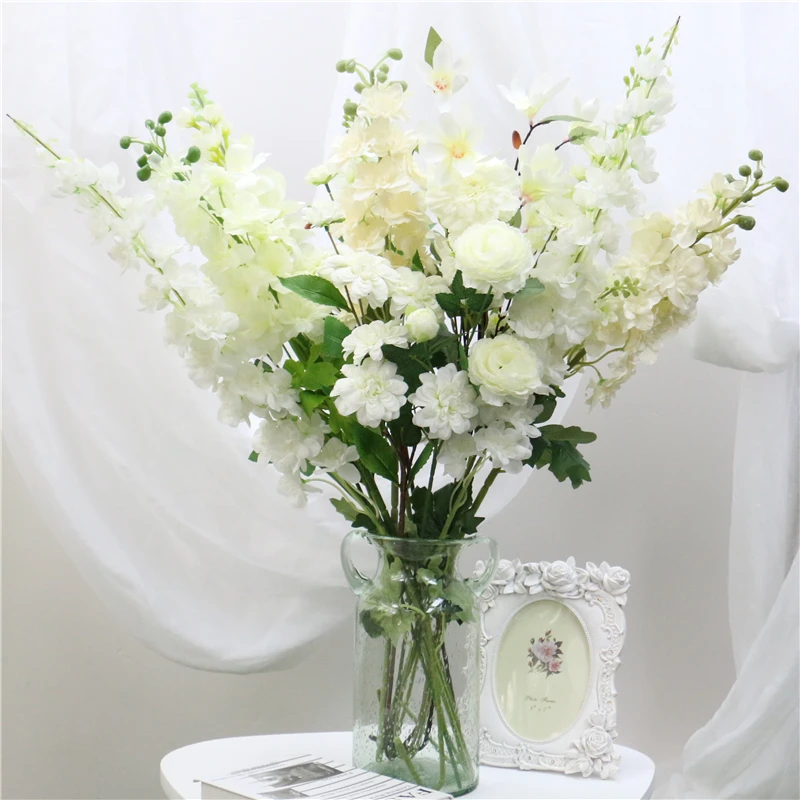 fleur en soie pour mariage, série blanche, haute qualité, fond de bricolage, décoration murale, accessoires de photographie, maison et hôtel fleur en soie pour mariage, série blanche, haute qualité, fond de bricolage, décoration murale, accessoires de photographie, maison et hôtel