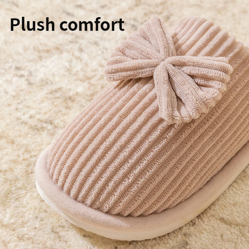 pantoufles à nœud pour femmes, légères, confortables et douces, pantoufles chaudes pour la maison, automne/hiver pantoufles à nœud pour femmes, légères, confortables et douces, pantoufles chaudes pour la maison, automne/hiver