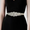 ceinture de mariée en ruban doux, longue ceinture de mariage en argent, strass de style coréen, ceintures de mariée