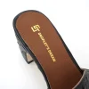 talons hauts pour femmes de style italien, pantoufles 100% en cuir véritable de haute qualité, chaussures décontractées classiques à bout rond et ouvert, tailles 35 44