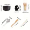 ensemble matcha en bambou 6 pièces/ensemble, avec bol, extracteur de thé, cuillère, support de fouet à thé, passoire, fouet à thé, cérémonie matcha japonaise