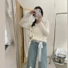 ceinture longue en dentelle coréenne y2k, avec nœud floral, fine à nouer, pour robe en jean, pour filles épicées
