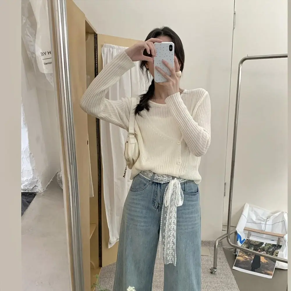 ceinture longue en dentelle coréenne y2k, avec nœud floral, fine à nouer, pour robe en jean, pour filles épicées ceinture longue en dentelle coréenne y2k, avec nœud floral, fine à nouer, pour robe en jean, pour filles épicées