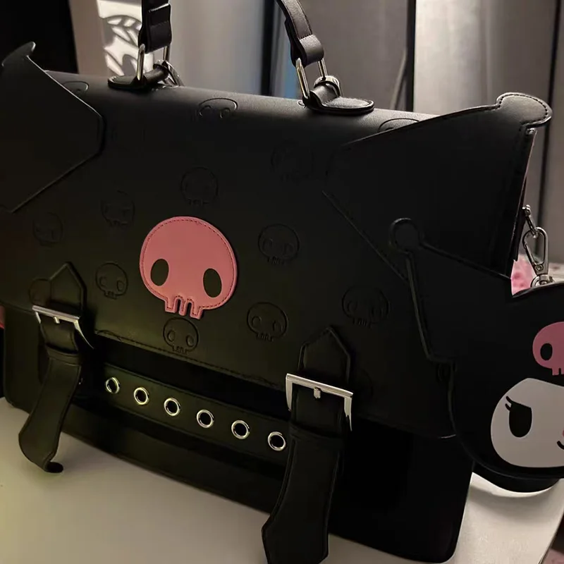 kuromi sac à dos mignon grande capacité femmes à la mode pochette d'ordinateur simplicité style scolaire japonais mode sac à bandoulière cadeaux kuromi sac à dos mignon grande capacité femmes à la mode pochette d'ordinateur simplicité style scolaire japonais mode sac à bandoulière cadeaux