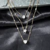 chimzunderes collier pendentif multicouche pour femme, tour de cou jochoker, bijoux brillants, cadeau de fête, mode féminine