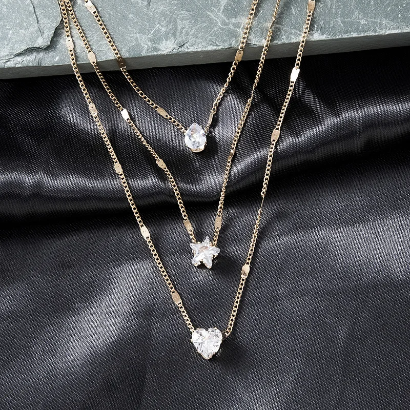chimzunderes collier pendentif multicouche pour femme, tour de cou jochoker, bijoux brillants, cadeau de fête, mode féminine chimzunderes collier pendentif multicouche pour femme, tour de cou jochoker, bijoux brillants, cadeau de fête, mode féminine