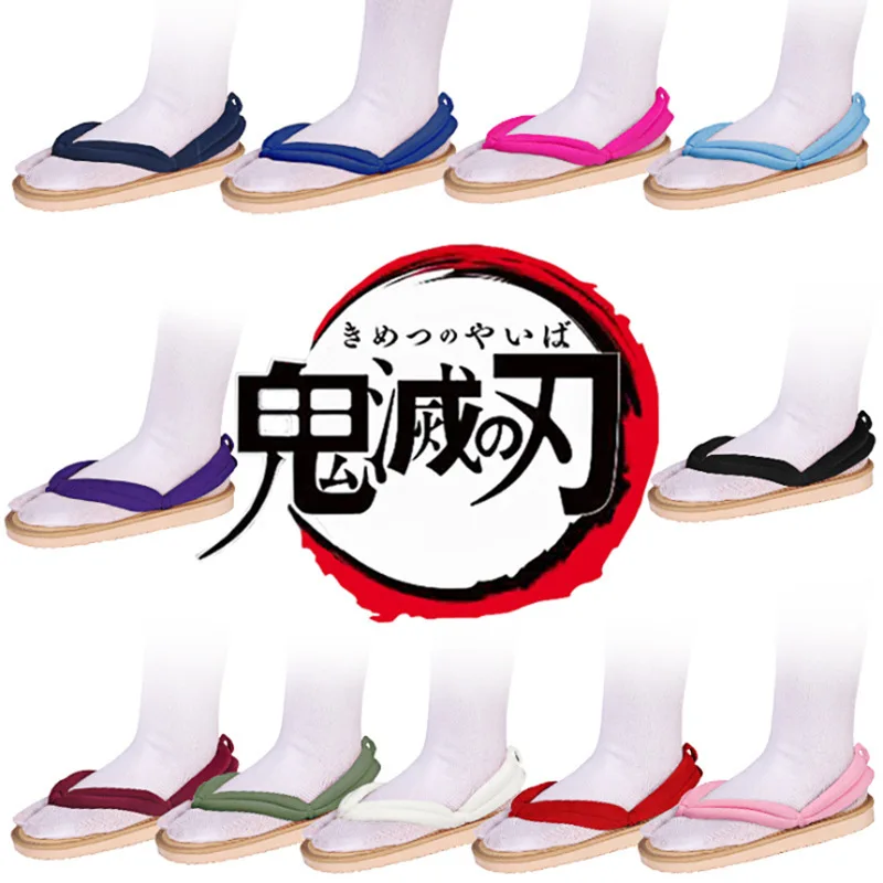 Chaussures de Cosplay Anime Demon Slayer Kimetsu No Yaiba Kamado Tanjirou sabots sandales Kamado Nezuko Geta Kochou Shinobu tongs Chaussures de Cosplay Anime Demon Slayer Kimetsu No Yaiba Kamado Tanjirou sabots sandales Kamado Nezuko Geta Kochou Shinobu tongs