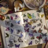 journamm 40 pièces/paquet papillon série autocollants art collage indésirable journal bricolage scrapbooking pet étanche artisanat esthétique autocollants