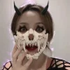 masque de fête crâne, démon, loup garou, tigres, demi visage, masque de danse d'halloween, bal de promo, costume de cosplay, accessoire