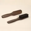 manche en bois poils de sanglier barbe brosse outil de rasage brosse à cheveux en bois courbé hommes barbe rasage brosse coiffeur moustache brosses