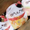 maneki neko – porte monnaie de style japonais rétro, impression de fleurs, fermeture éclair, pochette chat porte bonheur, portefeuilles en pu, porte carte pour femmes