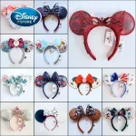 Bandeau princesse Disney Mickey oreille raiponce neige blanche, nœud à paillettes, cerceau pour cheveux, accessoires pour filles, cadeau d’halloween, Jack de noël Bandeau princesse Disney Mickey oreille raiponce neige blanche, nœud à paillettes, cerceau pour cheveux, accessoires pour filles, cadeau d’halloween, Jack de noël
