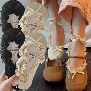 Japonais doux Ballet dentelle cravate sangles bateau chaussettes nœud papillon femmes pantoufle filles Jk Lolita danse moderne danse latine chaussette Japonais doux Ballet dentelle cravate sangles bateau chaussettes nœud papillon femmes pantoufle filles Jk Lolita danse moderne danse latine chaussette