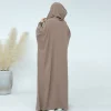 abayas à pompons pour femmes musulmanes, vêtements de prière du ramadan, jalaba à capuche, manches chauve souris décontractées solides, robe arabe financièrement, djellab eid