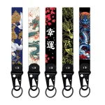 Porte-clés de voiture grue poisson Koi, bijoux Dragon artistique pour hommes et femmes, lanière, accessoires de moto, cadeaux pour amis