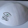 Kippot en lin de coton blanc personnalisé brodé Kippot de mariage, Yarmulkes juif Brit Mila avec pince à cheveux en métal Kippot en lin de coton blanc personnalisé brodé Kippot de mariage, Yarmulkes juif Brit Mila avec pince à cheveux en métal