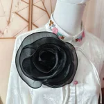 Broche florale multicouche en organza pour femme, épinglettes, fleur de poitrine, corsage, vêtements, décoration de robe, rose, mode