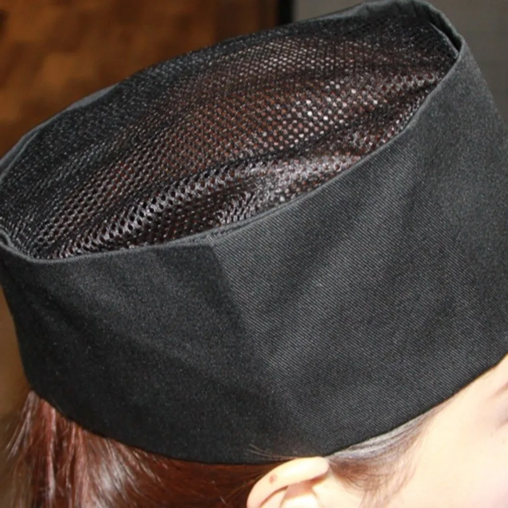 casquette à sushi respirante de style japonais, en maille, couleur unie, pour chef, à dessus plat, confortable, résistant à l'usure, tour de tête, boulangerie casquette à sushi respirante de style japonais, en maille, couleur unie, pour chef, à dessus plat, confortable, résistant à l'usure, tour de tête, boulangerie