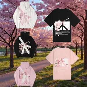 Sweat à capuche gothique série Sakura Y2K pour hommes et femmes, vêtements Hip Hop avec lettres contre la guerre, graphique surdimensionné, veste décontractée