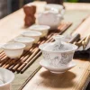 gaiwan traditionnel chinois élégant, théière en céramique, bol avec couvercle, service à thé kung fu, tasse à thé standard