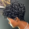 hort pixie perruques pour les femmes noires courtes noires bouclés pixie perruques cheveux synthétiques perruques pour les femmes noires naturel ondulé noir pixie coupe wi