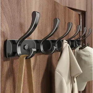 Porte-vêtements suspendu, ouverture de porte murale, pas besoin de perforer des trous entrez l’entrée, crochets de collage, forte capacité de charge Porte-vêtements suspendu, ouverture de porte murale, pas besoin de perforer des trous entrez l’entrée, crochets de collage, forte capacité de charge