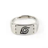 bague en métal, 2 pièces, anime japonais naruto konohagakure, cadeau